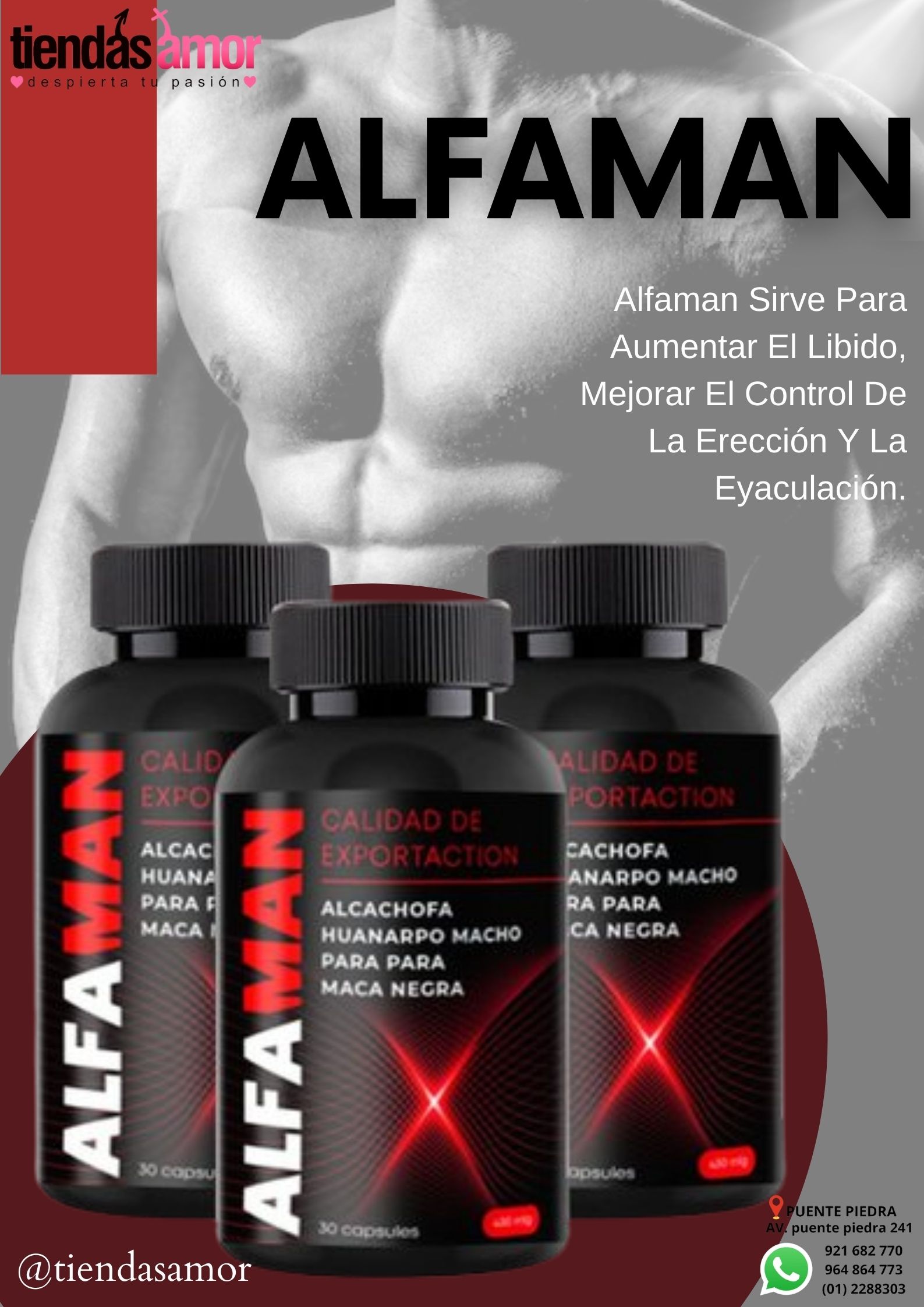 ALFAMAN producto original Mejora la erección y aumenta el libido